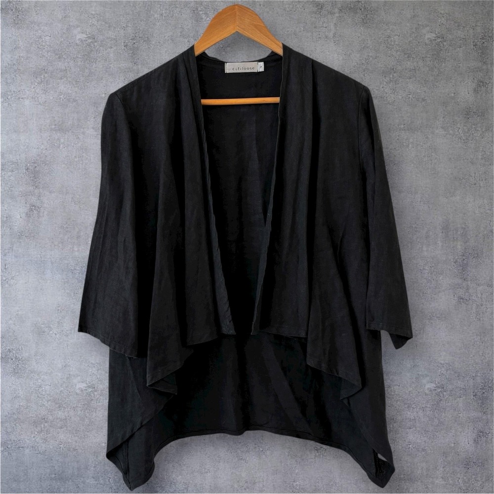 Cut Loose Linen Open Front Cardigan Womens S Minimalist Lagenlook Coastal